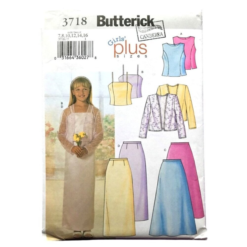 Butterick Sewing Pattern 3718 Girls‎ Jacket Top Ski